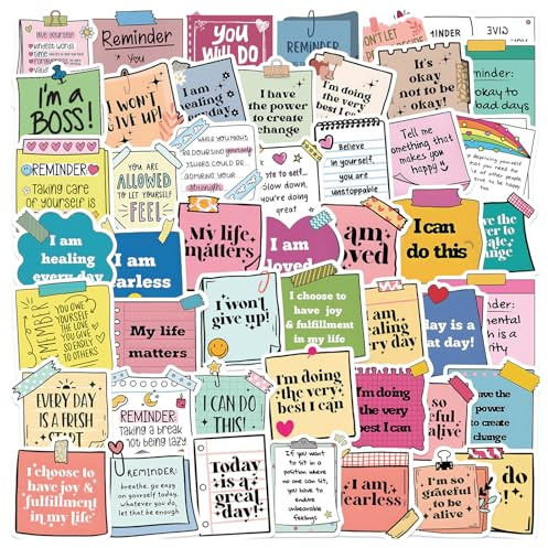 150 Stück Positive Affirmation Sticker, Inspirierende Motivationssticker zur Förderung von Selbstliebe und mentaler Gesundheit, Ideal für Wasserflaschen, Laptops, Planer und mehr, Für Schüler,