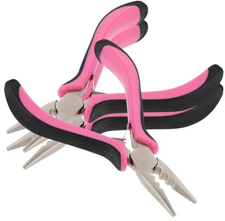 Alicates de Extensión para Cabello de Aleación, 3 Piezas | Control Preciso y Agarre Antideslizante, para Cuentas y Mechones, Uso Doméstico Diy, Mujeres