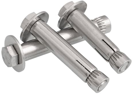 Bullone di espansione M6 M8 M10 M12 con testa esagonale, grande guarnizione, vite maschio, bullone combinato, chiodi fissaggio in acciaio inossidabile lingli(70mm,M12 (2pcs))