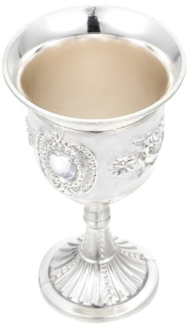 DIYEAH Coupe à Vin Métallique à Pied Style Européen avec Motif Fleur Rose Vintage Petit Verre à Vin Original pour Maison et Cadeaux