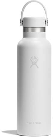 Hydro Flask – Standard Flex Cap 621 ml (21 oz) Bottle | Edelstahl, auslaufsicher, passend für Getränkehalter – Kalt 24 Std., heiß 12 Std. – White