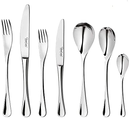 Robert Welch RW2 Bright, 42 Piece Cutlery Set for 6 People. Made from Stainless Steel. Dishwasher Safe.