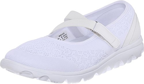 Propét Womens TravelActiv Mary Jane Walking Walking Sneakers Shoes - White - Size 9.5 2E