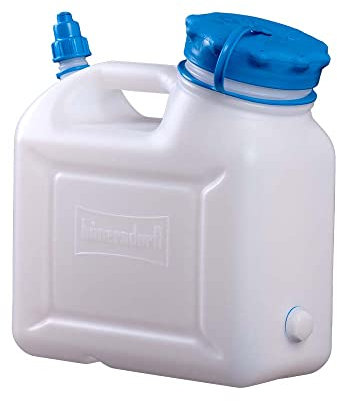 hünersdorff Weithalskanister / Abklärkanister / Mehrzweckkanister mit großer Öffnung zur einfachen Innenreinigung, 5 Liter, UV-Schutz, Made in Germany 817100 Naturfarben