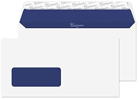 Blake Pure - Premium Wove Recycled Window Envelopes DL (110 x 220mm) - Pack of 500 - Thickness 120GSM - Peel & Seal White Envelopes 4.3 x 20.6 - FSC Certified - Laser & Printer Compatible (RP81884)