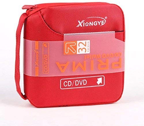 New 32 Disc CD DVD Portable Wallet Storage Organizer Holder Case Bag Album Box (Red)