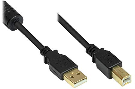 Good Connections GC-M0083 Premium Anschluss/Druckerkabel USB 2.0 Stecker A auf Stecker B, 5m schwarz