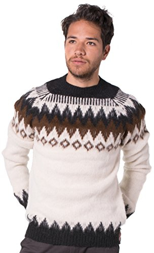 Gamboa Alpaca Jersey Hombre Invierno Cuello Redondo Sueter Lana Punto Manga Larga