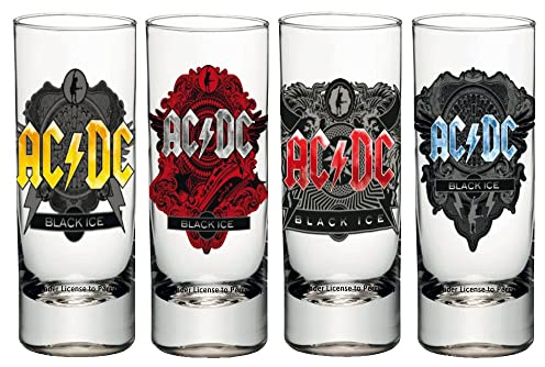 AC/DC SGAC01 Schnapsgläser, Glas, transparent, 4 x 4 x 10.5 cm