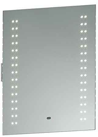 Perle Illuminated Energy Saving 60 LED Bathroom Wall Mirror Light with Dual Shaver Socket and IR Switch Sensor - IP44 Rated