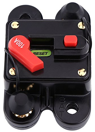 12V-24V 80-300A DC Disjoncteur pour voiture Audio Stéréo avec Réenclenchement Manuel(100A)