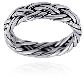 FashionJunkie4Life Sterling Silber geflochten Ring Band Unisex Größen 8-17 (17)