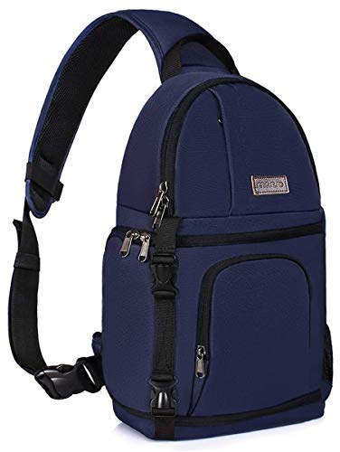 MOSISO Camera Sling Bag, DSLR/SLR/Mirrorless Camera Backpack Case Shockproof Photography Backpack with Tripod Holder & Removable Modular Inserts Compatible with Canon/Nikon/Sony/Fuji, Navy Blue