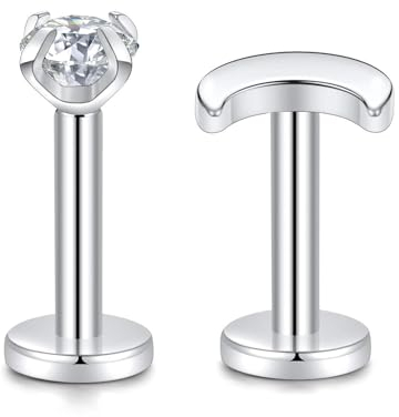 10mm 16G G23 Titan Knorpel Ohrring Piercing Ohrstecker intern Gewinde Labret Schmuck