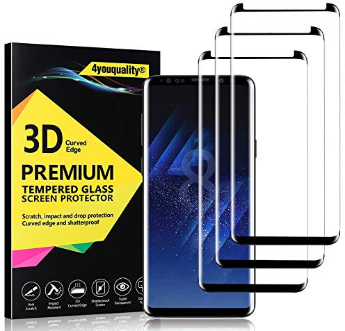 4youquality [Lot de 3 Protection d'écran pour Samsung Galaxy S8, film en verre trempé [Garantie à vie] [Couverture complète] [Résistant aux rayures] Protecteur d'écran pour Samsung Galaxy S8