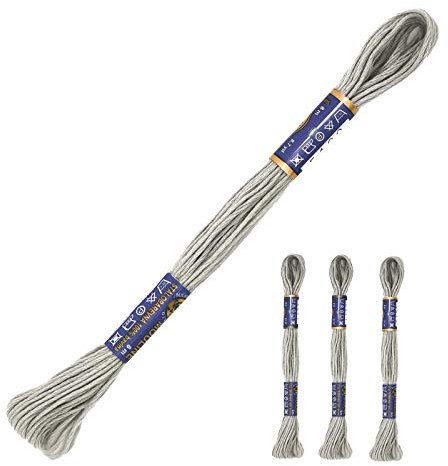 3 Docken Stickgarn je ca. 8m / Sticktwist 100% Baumwolle Stickerei verschiedene Farbwahl, Farbe :8842 dunkelgrau