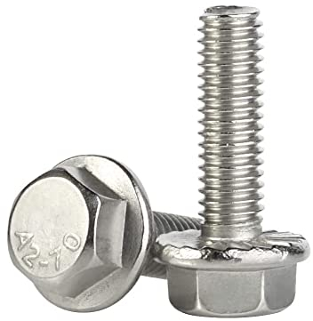M10 x 40 mm Flansch-Sechskantschrauben, Flansch, Sechskantschrauben, Edelstahl A2, DIN 6921, 4 Stück