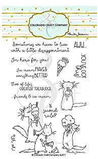 Colorado Craft Company AJ371 Colorado Clear Stamp, Ice Cream Day von Anita Jeram, Einheitsgröße