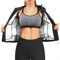 Bafully Sauna Effekt Anzug Lange Ärmel Taille Waist Trainer Fitness Shirt Top Abnehmen Training Korsett Schwitzjacke Body Shaper für Sport Workout (Schwarz, M)