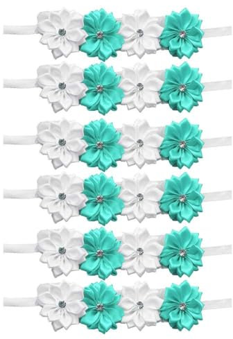 HERCHR Corsage Lot de 6 Fleurs de Mariée Simulation de Fleurs de Poignet Accessoires pour Décoration de Mariage Demoiselles d'honneur Mariée, Taglia Unica, Ruban