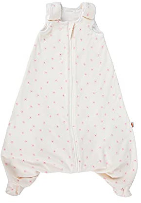 ERGObaby Ganzjahres Baby-Schlafsack mit Füßen Gurtschlitz 18-36 Monate Baumwolle TOG 1 Sommer Winter, On The Move Daisies, SLBLGDSY1, Small Single