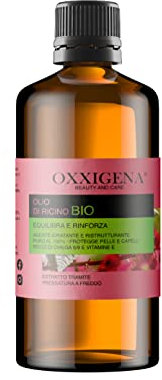 Oxxigena Olio di Ricino Biologico Vergine Puro al 100% - 250 ml - Spremuto a Freddo - Equilibra e Rinforza - Nutriente ed Idratante per Pelle e Capelli - Vegano, senza OGM