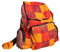 Kunst und Magie Bunter Hippie Rucksack 'No Waist' Stonewashed Nepal Fair, Farbe:Rot/Orange