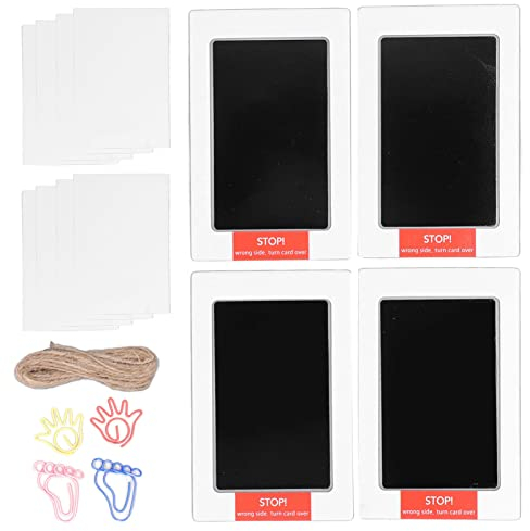 TOPINCN 4-teiliges Baby-Fußabdruck- und Handabdruck-Set, Sauberes Stempelkissen für Haustiere, Hundepfote, Stempelkissen, Druckset für Neugeborene, Tintenloses Hand- und(Hand-Fuß-Zubehör)