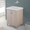 Mobile lavatoio Lavanderia in Legno con Vasca in Ceramica, con strofinatoio Integrato, Completo di Kit sifone + piletta (Olmo, 60x50 cm 2 Ante)