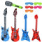 10 stück größe buntes aufblasbare Instrumente Spielzeug,enthält: 2xaufblasbare Gitarre(93cm),2×aufblasbare Bass(60cm),1×aufblasbares mikrofon(25cm),5×Shutter Shading gläser
