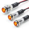 FILN 3 stücke 8mm (5/16 ) 12V LED kontrollleuchte wasserdichte pilot signallampe Meldeleuchte metalltafelleuchten(Messing vernickelt,gelb3stück)