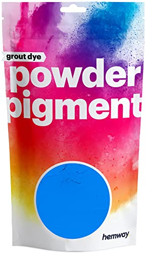 Hemway 100 g / 3.5 oz Glow Blue Premium Grout Powder | Concrete Coloured Dye Pigment | Render Mortar Powdered Brick Toner | Suitable for Bathroom & Kitchen | High Colour Saturation