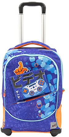 Go Pop Rucksack mit Trolley für Herren, 3 austauschbare Frontgrafiken und Pop-Up, 2 Fächer mit Reißverschluss, gepolsterte Schultergurte, geeignet für die Grundschule, 34 L x 47 H x 23 T – 36 Liter
