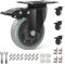 IQWTU 4 Ruedas para Muebles con Freno 100MM Ruedas Pivotantes, Ruedas de Placa Industriales Giratorias 360°, PU Ruedas No Dejan Marcas Hasta 600kg