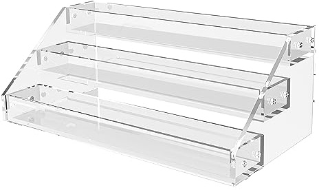 AISIDERK 30,5 cm große Acryl-Erhöhung, Regale – 3-stöckiger transparenter Parfüm-Organizer, stabiler und stabiler Acryl-Organizer für Dekoration, Hautpflege-Organizer für Arbeitsplatte, Tischplatte