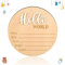 Cartel de Anuncio de Bebé, 15cm Madera Cartel de Recién Nacido de Hello World Tarjetas de Bebe Placas de Anuncio de Nombre de Bebé para Accesorios de Fotos Baby Shower Hospital Guardería