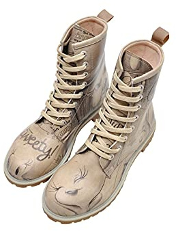 DOGO Long Boots - Tweety Sketch - Vegane Damen Boots und Nachhaltige und Bunte Stiefeletten - Trendige Bequeme Stiefel für Damen