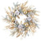 PAIKOE Christmas Door Wreath, 50cm/19.7in Artificial Wreaths, Christmas Wreath for Front Door Decor Winter Wreath with Silver Berries and Pine Cones for Christmas Home Window Decoration