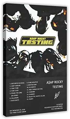 MEZUMI Rapper A$AP Rocky Testing Album Cover Leinwand Poster Wandkunst Dekor Druck Bild Gemälde für Wohnzimmer Schlafzimmer Dekoration Rahmenstil 30 x 45 cm