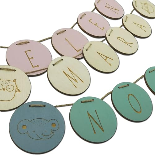 7cm Holzwimpel, Kinderzimmerdeko, Taufgeschenk, Geburtsgeschenk, Hochzeitsdeko (Wimpel L)