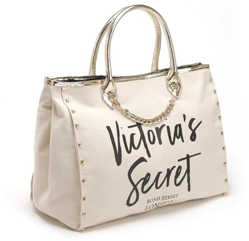 Ds UUby Victorias Secret Borse Tote a Mano da Donna, Grande, Borsa Messenger Nero - Angel City Bag (Bianco)