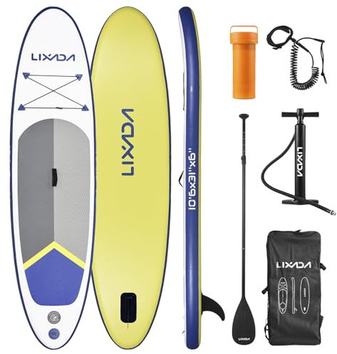 Lixada SUP Board Set | Stand Up Paddling Board Aufblasbar | Komplettes Zubehör | Board für Kinder & Erwachsene