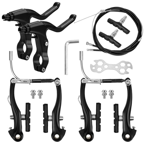 Kigniote Bike Brakes Set V Brakes Set Include:V Brakes Bike Brake Cables Bike Brake Lever Bike Brake Pads-Bike Brake for Apollo Universal Bicycle Brake MTB Brakes Mountain Bike Parts