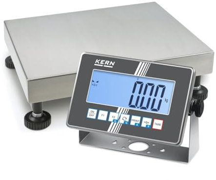 Kern IXC 60K-2M - IoT-Line Edelstahl-Plattformwaage, Ablesbarkeit [d]: 10 | 20 g, Wägebereich [Max]: 30 | 60 kg, Wägeplatte: BxTxH 400x300x114 mm (Edelstahl), UNGEEICHT