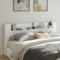 Homgoday LED-Kopfteil mit Ablagen und Regal - Wand-Betthaupt für Bett und Bettgestell im Schlafzimmer - Weiß 220x16,5x103,5 cm