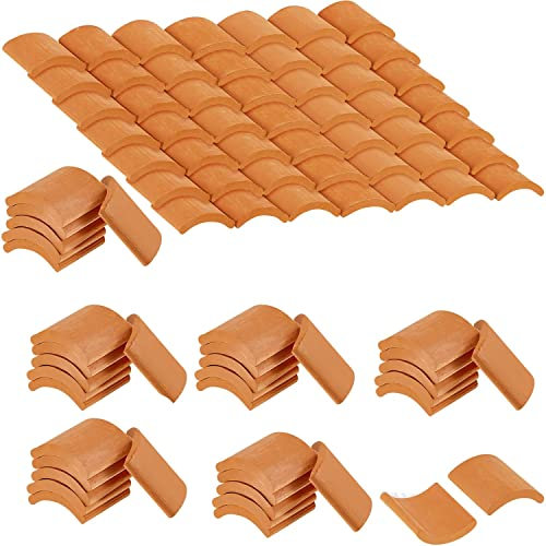 Osmond 200 Stück Dachziegel, Modell, Bausatz, Mini-Fliesen, rot, für DIY, Landschaft, Küche, Garten, Dekoration