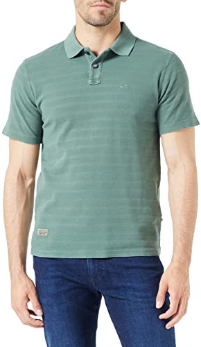 camel active Herren Kurzarm Poloshirt aus Reiner Baumwolle Grün, menswear-3XL