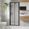 Blümme 760mm Bathroom Bi- Fold Door Shower Enclosures Matte Black Framed 6mm Glass Space Saving Shower Door