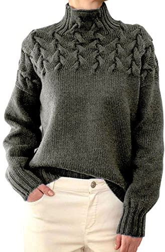 TEPTDirio Cashmere Jumper for Women - Cream Oversized Sparkly Cable Knit Dress With Attached Shirt - UK Woolen Jumper