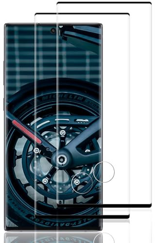 Beukei Verre Trempé pour Samsung Galaxy Note 10 Plus/Note 10+,2 Pièces Vitre en Verre Trempé [3D Incurvé Couverture Complète][Haute Sensibilité] [Sans Bulless] Ecran Verre